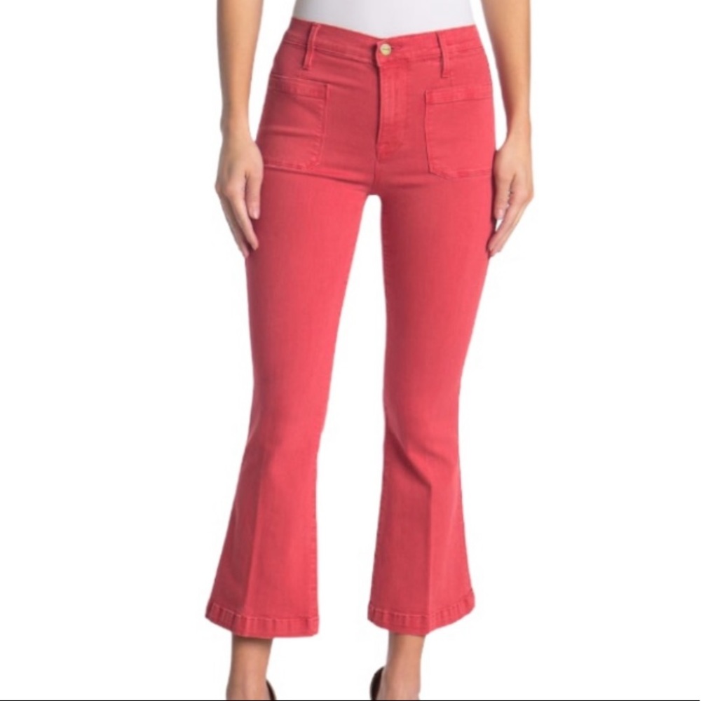 Frame Le Bardot Crop Flare Red